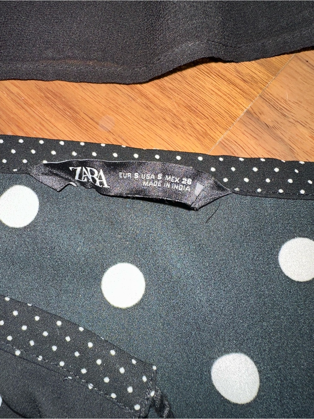 Zara Black Dresses with White Polka Dot and Pink Floral Accents - Picture 6 of 10